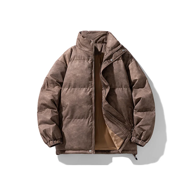 Herren Gepolsterte Steppjacke mit Samtoptik, Kastenform und hohem Stehkragen Nord Taschen