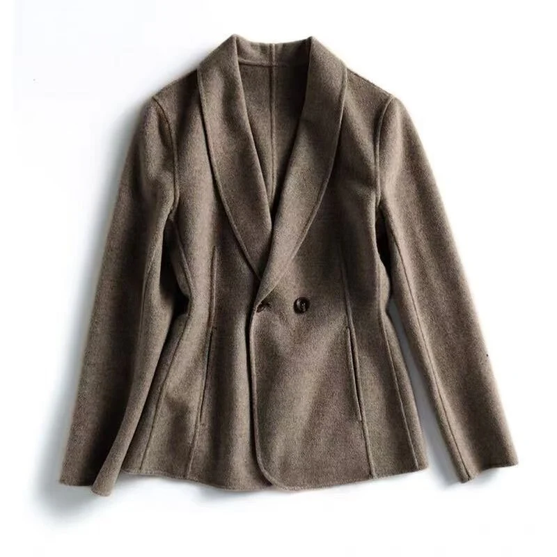 Damen Taillierter Wollmix-Blazer mit Schalkragen und figurnahen Teilungsnähten Nord Taschen