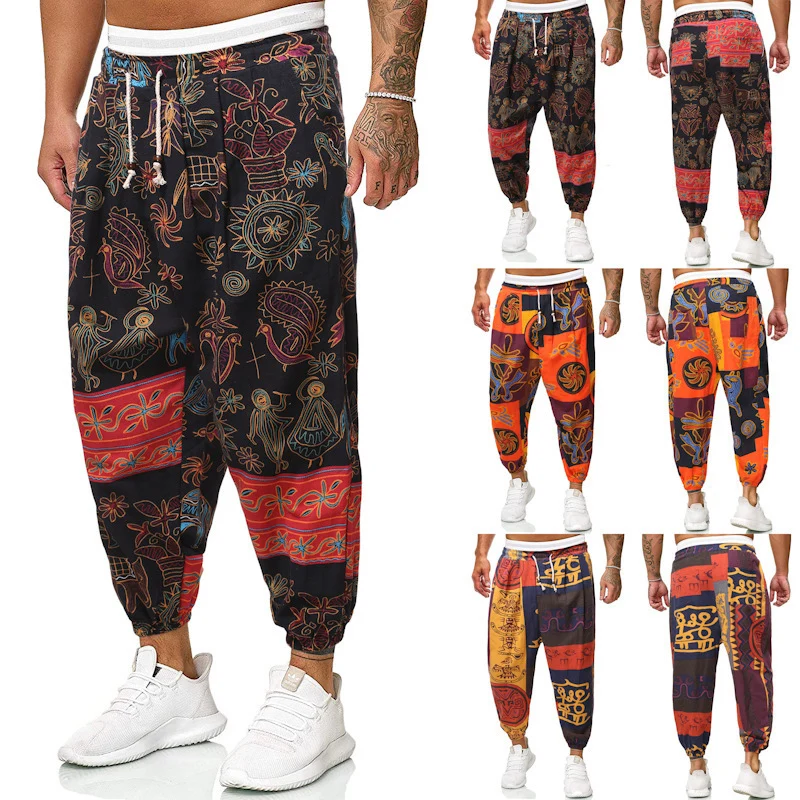 Herren Gemusterte Relaxed-Fit Jogginghose mit Tunnelzug, elastischem Bund und Gummibündchen Nord Taschen