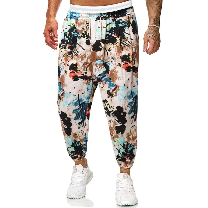 Herren Gemusterte Relaxed-Fit Jogginghose mit Tunnelzug, elastischem Bund und Gummibündchen Nord Taschen