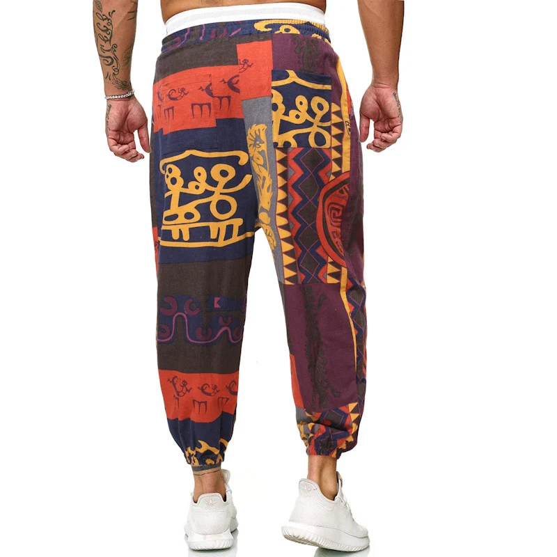 Herren Gemusterte Relaxed-Fit Jogginghose mit Tunnelzug, elastischem Bund und Gummibündchen Nord Taschen