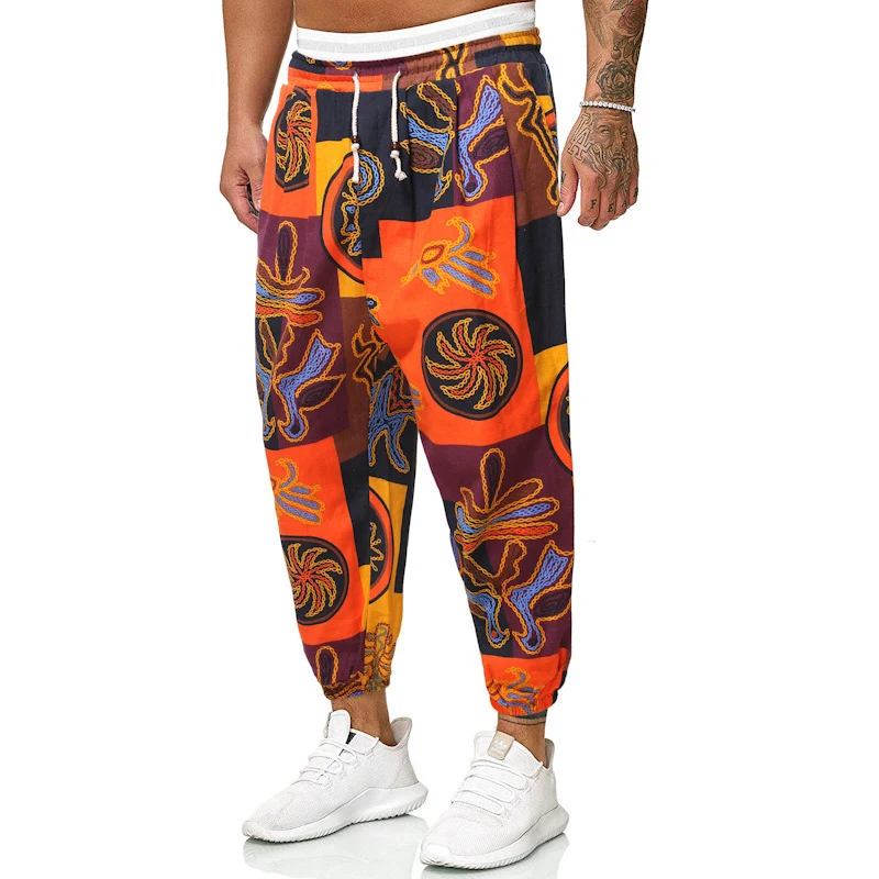 Herren Gemusterte Relaxed-Fit Jogginghose mit Tunnelzug, elastischem Bund und Gummibündchen Nord Taschen