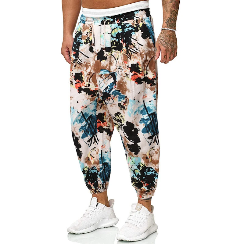 Herren Gemusterte Relaxed-Fit Jogginghose mit Tunnelzug, elastischem Bund und Gummibündchen Nord Taschen