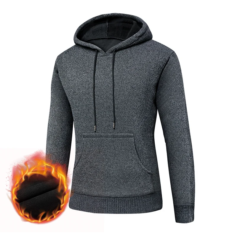 Herren Gefütterter Kapuzenpullover mit Thermofutter und Kängurutasche Nord Taschen