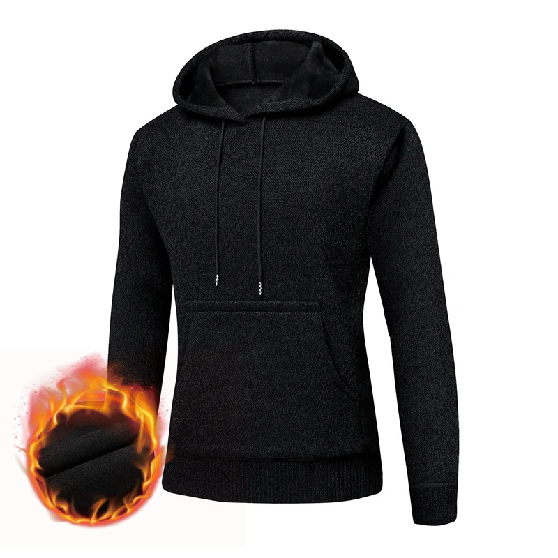 Herren Gefütterter Kapuzenpullover mit Thermofutter und Kängurutasche Nord Taschen