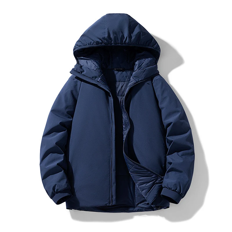 Herren Gefütterte Thermo-Winterjacke mit Kapuze, winddichter Shell und elastischen Bündchen Nord Taschen