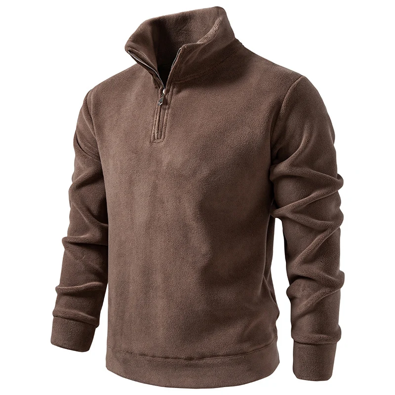 Herren Fleece-Halbzip-Pullover mit Stehkragen und weichem Mikrofleece Nord Taschen