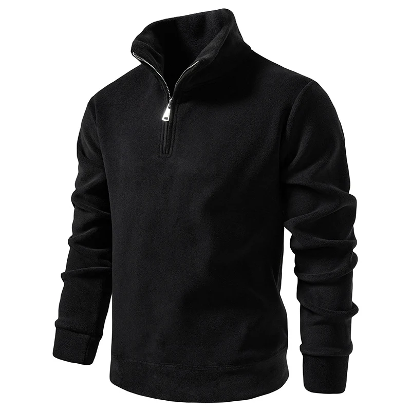 Herren Fleece-Halbzip-Pullover mit Stehkragen und weichem Mikrofleece Nord Taschen