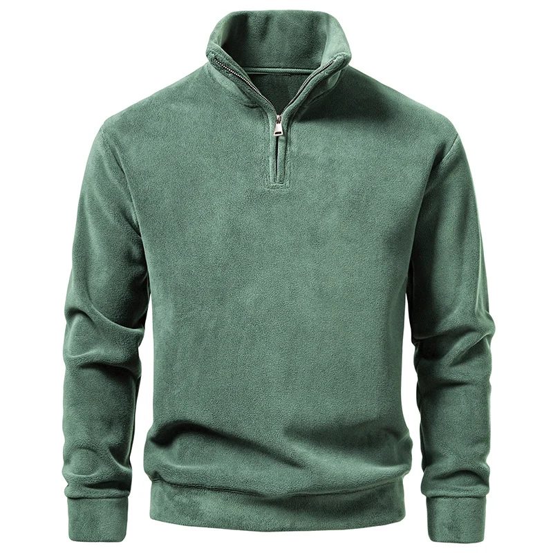Herren Fleece-Halbzip-Pullover mit Stehkragen und weichem Mikrofleece Nord Taschen