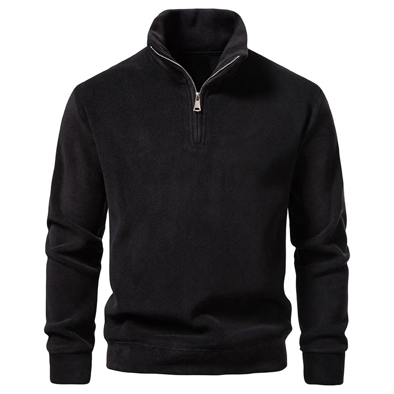 Herren Fleece-Halbzip-Pullover mit Stehkragen und weichem Mikrofleece Nord Taschen