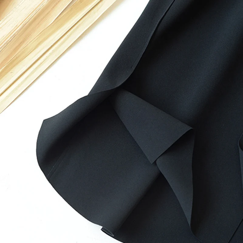 Damen Taillenhoher Midirock mit asymmetrischem Saum & figurformenden Seitennähten Nord Taschen