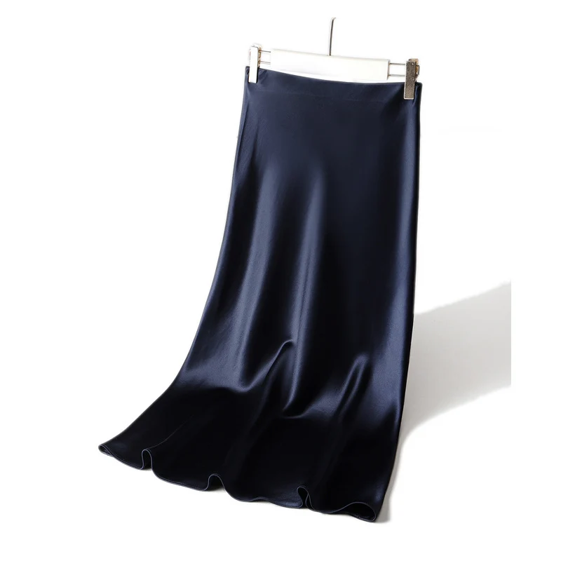 Damen Langer Satin-Maxirock im Bias-Cut mit taillenhoher Passform und fließender A‑Linie Nord Taschen