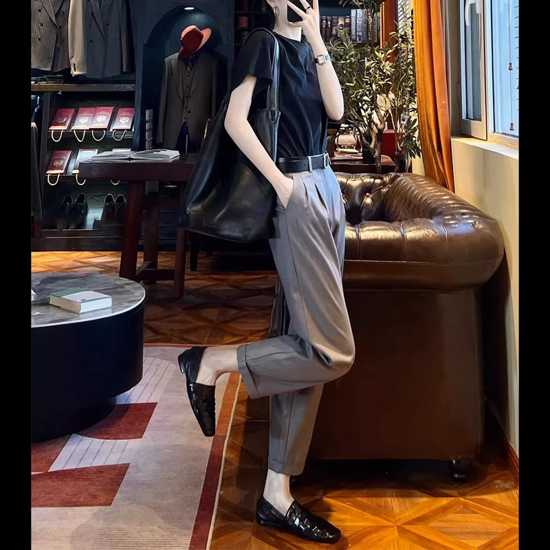 Damen Culotte-Anzughose mit Bundfalten und Umschlag Nord Taschen