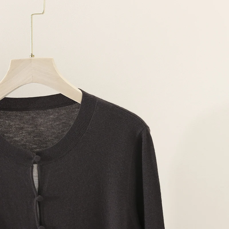 Damen Zweilagiger Strickcardigan mit innenliegendem Top und feiner Rippenkante Nord Taschen