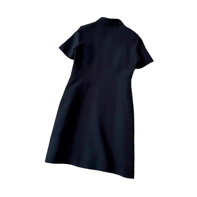 Damen Kurzärmeliges Hemdkleid mit verdecktem Zwei-Wege-Reißverschluss und taillierter Schnittführung Nord Taschen