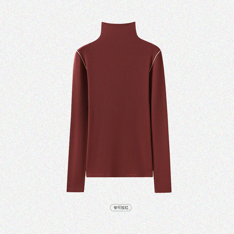 Damen Slim-Fit Rollkragen-Feinstrickshirt mit langem Arm Nord Taschen