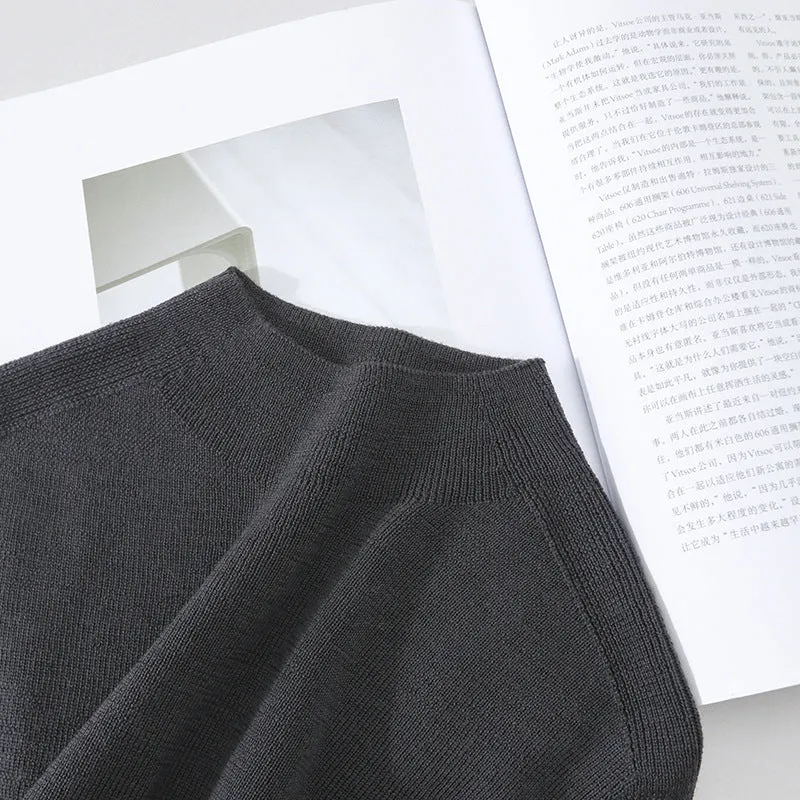 Damen Schlanker Feinstrick-Rundhalspullover mit Raglan-Schultereinsatz Nord Taschen