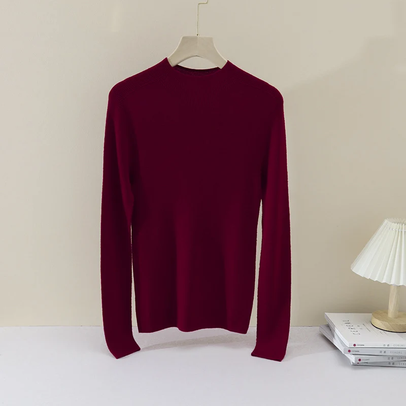 Damen Schlanker Feinstrick-Rundhalspullover mit Raglan-Schultereinsatz Nord Taschen