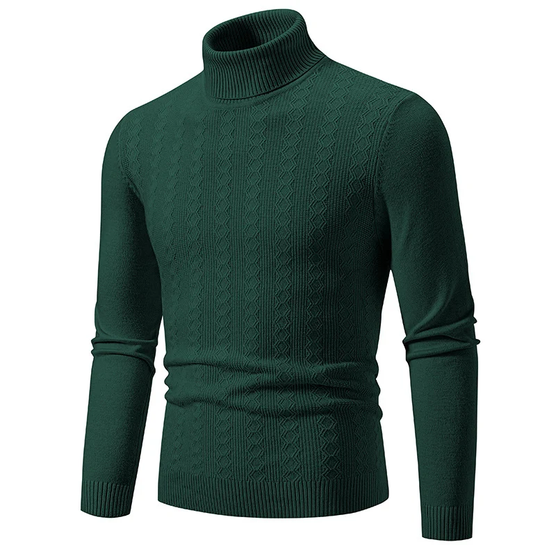 Herren Feiner Rollkragenpullover aus Feinstrick mit Zopfmuster und schmaler Silhouette Nord Taschen