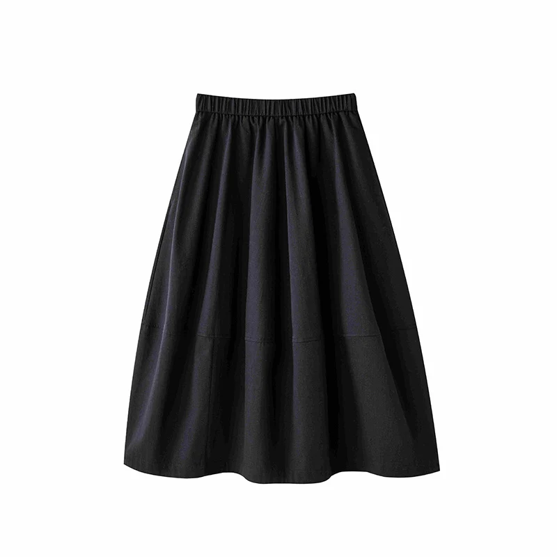 Damen Midirock mit elastischem Bund im Denim‑Look, A‑Linie Nord Taschen