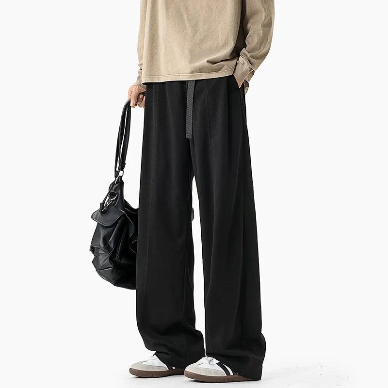 Herren Extraweite Drapierte Wide‑Leg‑Hose aus schwerfallendem Jersey mit Tunnelzugbund und Bundfalten Nord Taschen