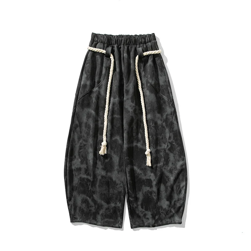 Herren Extraweite Batik-Loungehose im Baggy-Cut mit dekorativem Kordelzug Nord Taschen