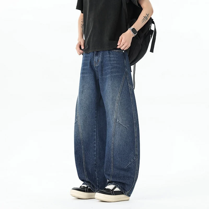 Herren Extraweite Baggy-Jeans mit tiefem Schritt und markanten Kontrastnähten Nord Taschen