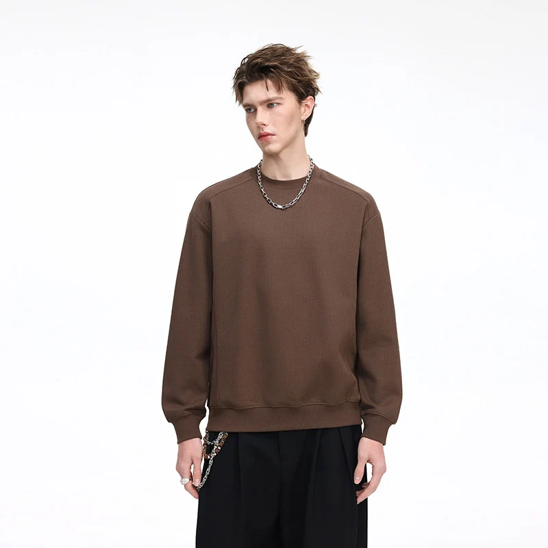Herren Gerippter Struktur-Sweatshirtpullover mit Drop-Shoulder und relaxed Fit Nord Taschen