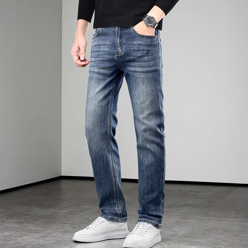Herren Elastische Denim-Jeans Slim-Straight mit Komfortbund Nord Taschen