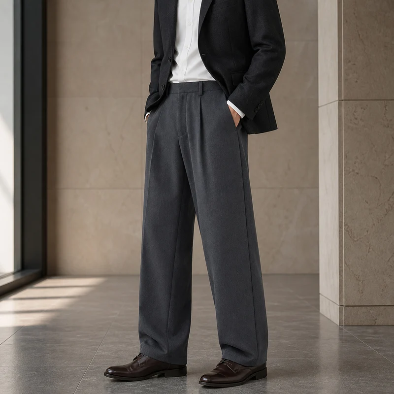 Herren Bundfaltenhose mit weitem Bein und relaxed Fit Nord Taschen