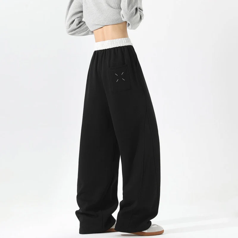 Damen Weite Loungehose mit elastischem Bund, Tunnelzug und fließender Oversize-Silhouette Nord Taschen