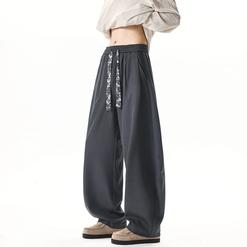 Damen Weite Lounge-Hose mit hohem Bund, Kordelzug und weitem Bein Nord Taschen