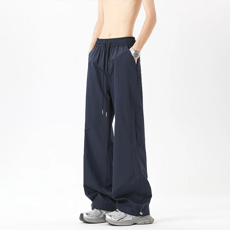 Damen Weite High‑Waist Loungehose mit elastischem Bund, Tunnelzug und Wide‑Leg-Schnitt Nord Taschen