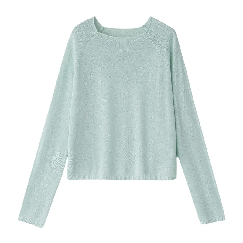 Damen Feinstrickpullover mit Raglanärmeln und weiter Passform Nord Taschen