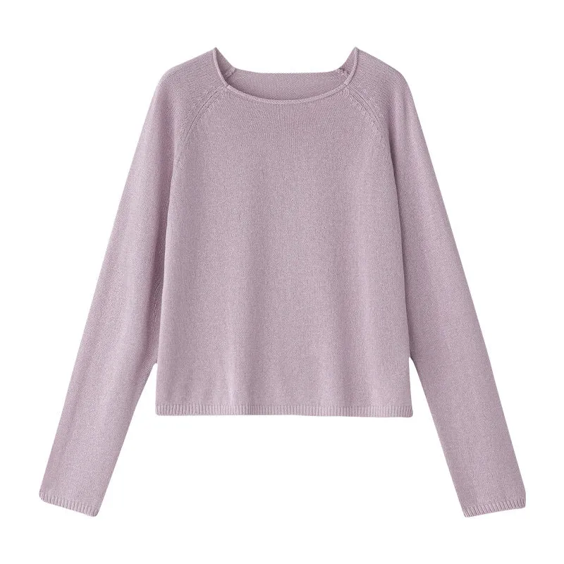 Damen Feinstrickpullover mit Raglanärmeln und weiter Passform Nord Taschen