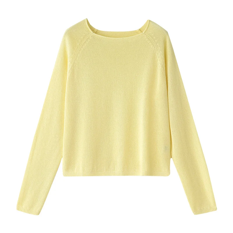 Damen Feinstrickpullover mit Raglanärmeln und weiter Passform Nord Taschen