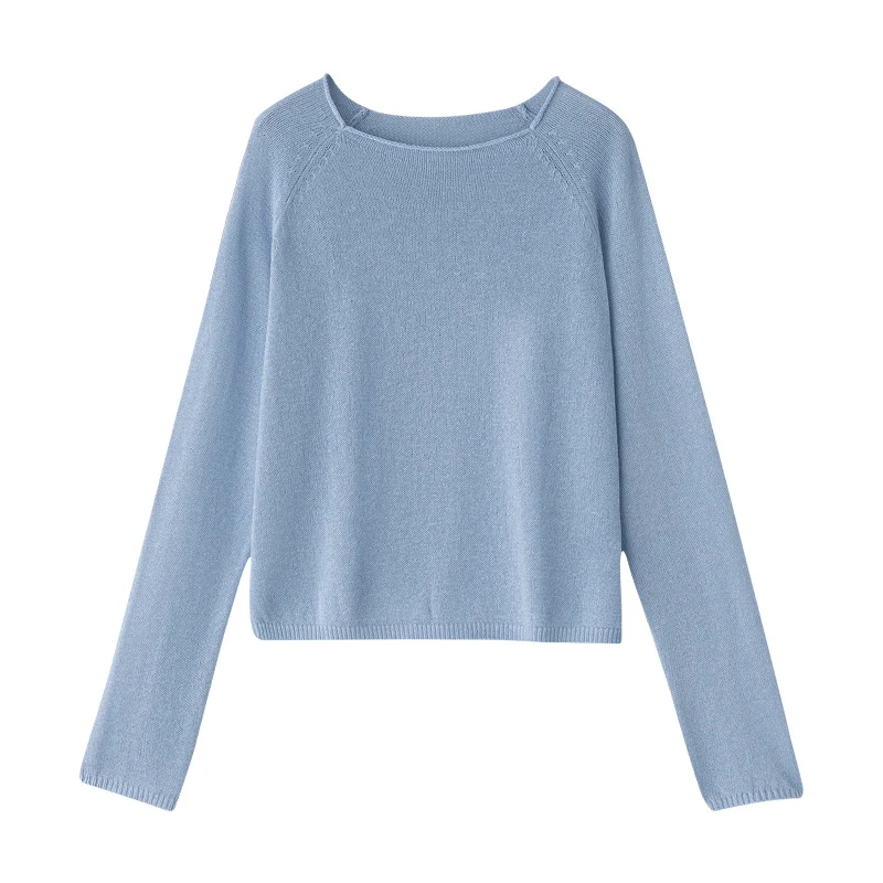 Damen Feinstrickpullover mit Raglanärmeln und weiter Passform Nord Taschen