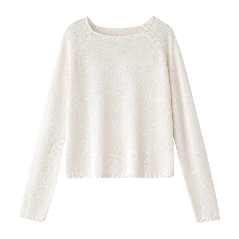 Damen Feinstrickpullover mit Raglanärmeln und weiter Passform Nord Taschen