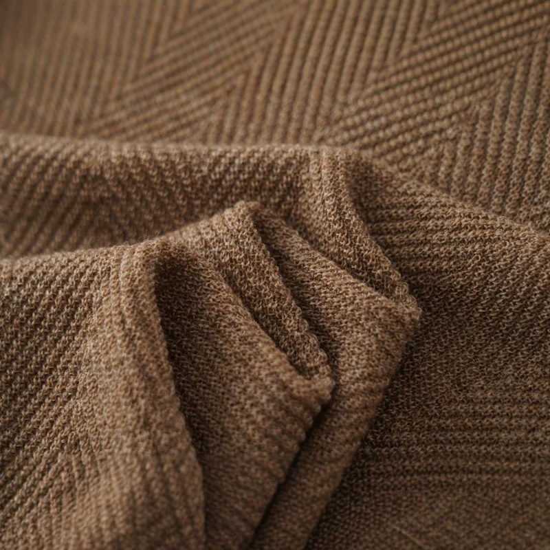 Damen Feinstrick-Top mit Stehkragen, halblangen Ärmeln und Fischgrätstruktur Nord Taschen