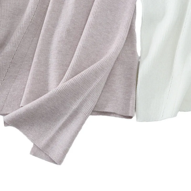 Damen Feinstrick-Pullover mit Perlenbesatz und Zierlochkante Nord Taschen