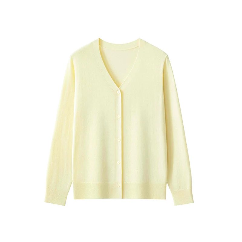Damen Feinstrick-Cardigan mit V‑Ausschnitt, durchgehender Knopfleiste und leichtem Fall Nord Taschen
