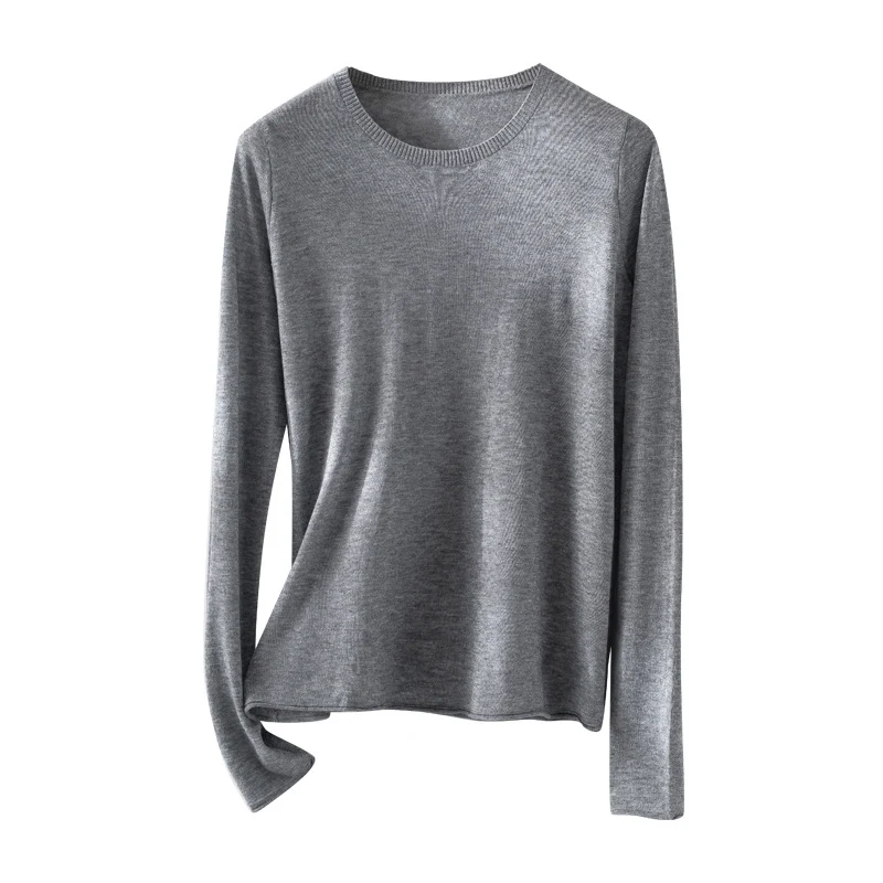 Damen Leichtes Feinstrick-Basicshirt mit extraweichem Fall und feinem Rippkragen Nord Taschen