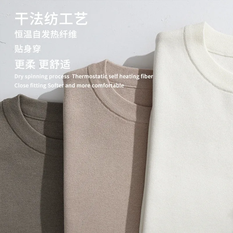 Damen Leichter Baumwoll-Mix Rundhals-Pullover mit minimalistischem Schnitt Nord Taschen