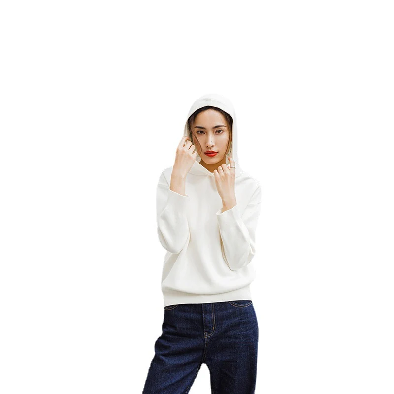 Damen Leichter Baumwoll-Mix Rundhals-Pullover mit minimalistischem Schnitt Nord Taschen