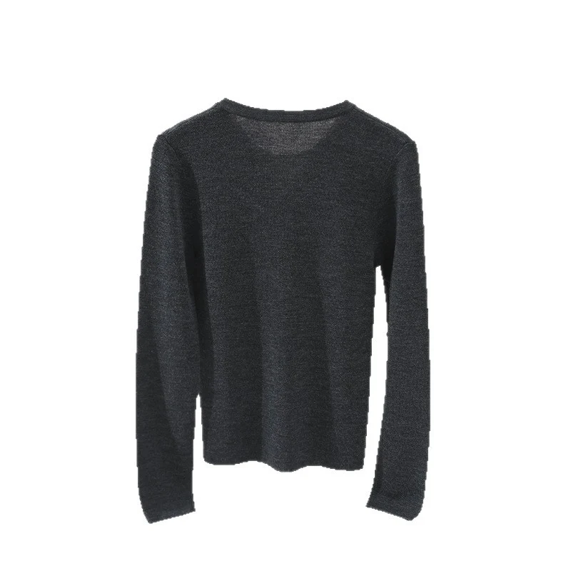 Damen Layer-Look Feinstrick-Longsleeve mit Henley-Knopfleiste Nord Taschen