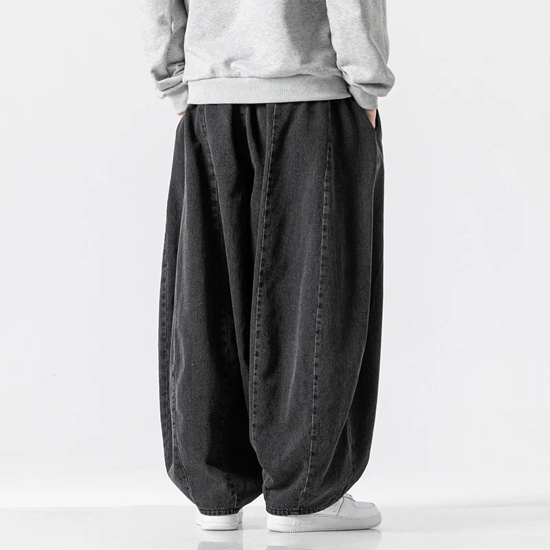 Herren Extraweite Baggy-Jeans im Balloon-Cut mit Tunnelzugbund und elastischen Saum Nord Taschen