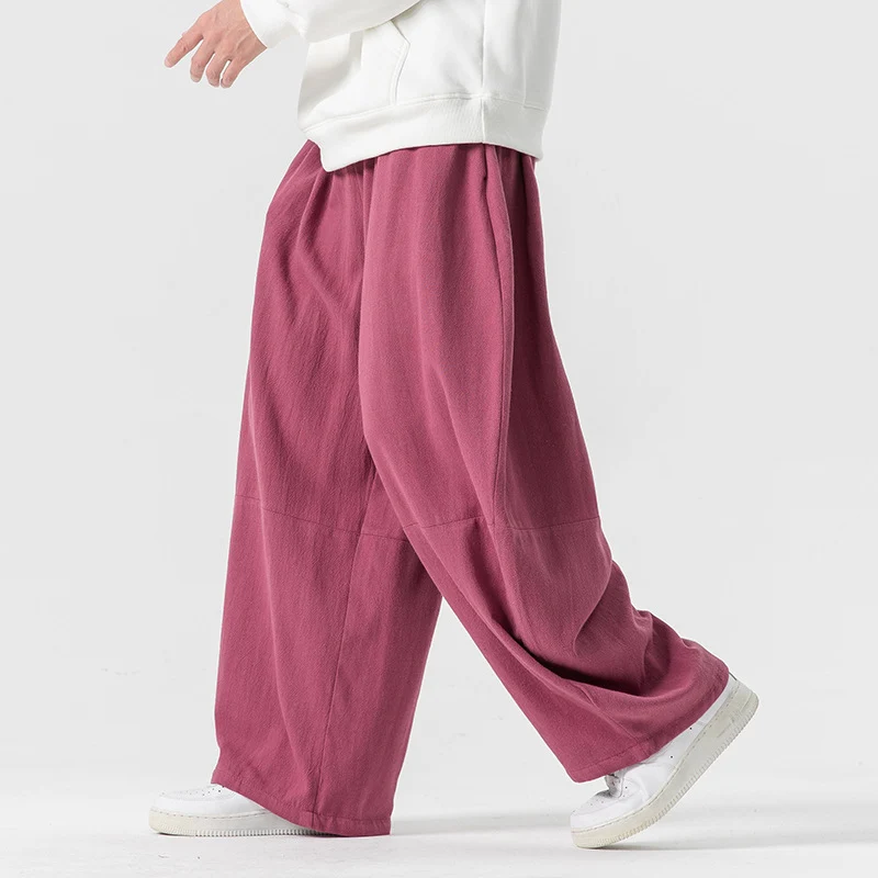 Herren Extraweit geschnittene Ballon-Loungehose mit elastischem Bund, tiefem Schritt und soften Baumwollmix Nord Taschen