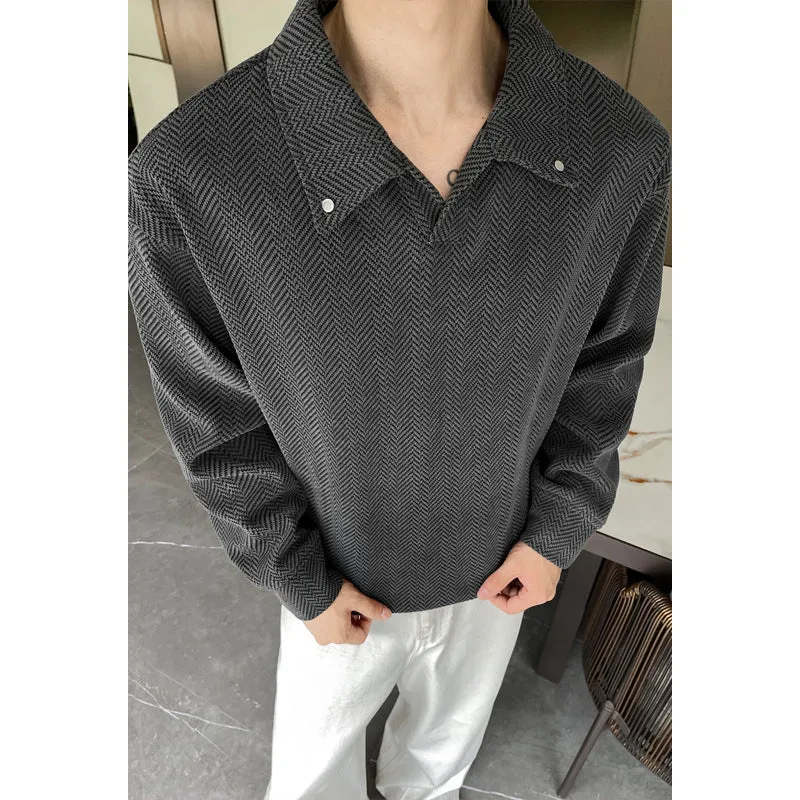Damen Oversize-Bluse mit Fischgrätstruktur und Balloon-Ärmeln Nord Taschen
