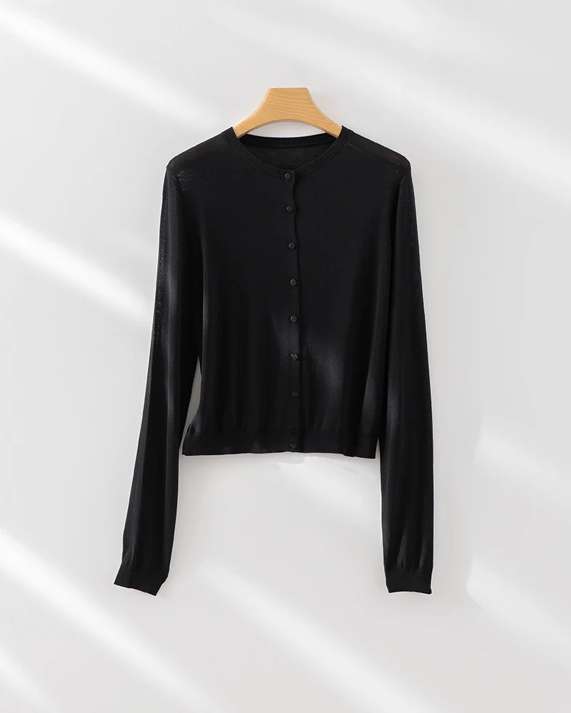 Damen Feinstrick-Cardigan mit Rundhalsausschnitt und taillierter Silhouette Nord Taschen