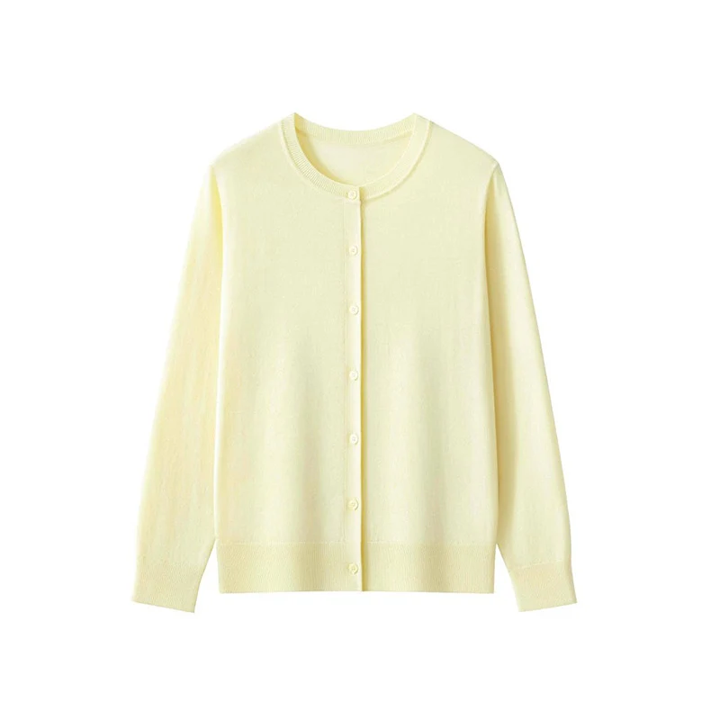 Damen Feinstrick-Cardigan mit Rundhalsausschnitt und Knopfleiste Nord Taschen